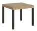Petite table carrée 90/90 cm extensible 10 personnes 90 à 246 cm bois clair et métal anthracite Karry - Photo n°1