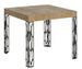 Petite table carrée 90/90 cm extensible 10 personnes 90 à 246 cm bois clair et pieds métal gris foncé Gisa - Photo n°1
