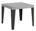 Petite table carrée 90/90 cm extensible 10 personnes 90 à 246 cm bois gris béton et pieds métal anthracite Flavio - Photo n°1