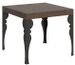 Petite table carrée 90/90 cm extensible 10 personnes 90 à 246 cm marron et pieds gris foncé Kalane - Photo n°1