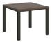 Petite table carrée 90/90 cm extensible 90 à 180 cm bois foncé et cadre métal anthracite Diva - Photo n°4