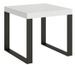 Petite table carrée extensible 4 à 10 places 90 à 246 cm blanche et pieds métal anthracite Tiroz - Photo n°1