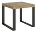 Petite table carrée extensible 4 à 10 places 90 à 246 cm chêne clair et pieds métal anthracite Tiroz - Photo n°1