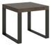Petite table carrée extensible 4 à 10 places 90 à 246 cm marron et pieds métal anthracite Tiroz - Photo n°1