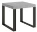 Petite table carrée extensible 90 à 246 cm gris béton et pieds métal anthracite Tiroz - Photo n°1
