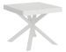 Petite table carrée extensible 90x90/194 cm pieds acier blanc Karzy - Photo n°4