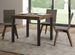 Petite table carrée extensible 90x90/246 cm bois foncé et métal anthracite Karry - Photo n°2