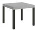 Petite table carrée extensible 90x90/246 cm gris béton et métal anthracite Karry - Photo n°1