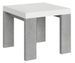 Petite table carrée extensible blanche et gris béton 90 à 246 cm Ribo - Photo n°1