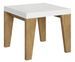 Petite table carrée extensible bois blanc et chêne naturel 90 à 246 cm Naxo - Photo n°1