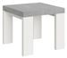 Petite table carrée extensible bois gris béton et blanc 90 à 246 cm Ribo - Photo n°1