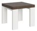 Petite table carrée extensible bois noyer et blanc 90 à 246 cm Ribo - Photo n°1