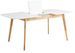 Petite table rectangulaire extensible blanc brillant et pieds naturel Askin 120 à 150 cm - Photo n°1