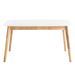 Petite table rectangulaire extensible blanc brillant et pieds naturel Askin 120 à 150 cm - Photo n°4