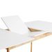 Petite table rectangulaire extensible blanc brillant et pieds naturel Askin 120 à 150 cm - Photo n°5