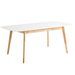 Petite table rectangulaire extensible blanc brillant et pieds naturel Askin 120 à 150 cm - Photo n°6