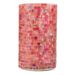 Photophore verre rose à mosaïque Veeda H 23 cm - Photo n°1
