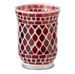 Photophore verre rouge et blanc Winno H 15 cm - Photo n°1