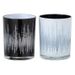 Photophores verre noir et blanc Bialli H 12 cm - Lot de 12 - Photo n°1