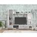 Meuble TV - Blanc mat et béton gris clair - L 220,4 x P41,3 x H177,5 cm - Photo n°3