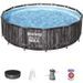 Piscine hors sol BESTWAY Steel Pro Max ronde - Décor bois - 427 x 107 cm - Photo n°2