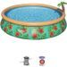 Piscine hors sol Fast Set? diametre 457 x 84 cm avec filtre a cartouche et fontaine intégrée, Décor fleurs - Photo n°4