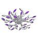 Plafonnier avec bras en acrylique Violet et blanc 5ampoules E14 - Photo n°1