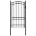 Portail de clôture avec dessus arqué Acier 100x175 cm Noir - Photo n°1