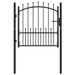 Portail de clôture avec pointes Acier 100x100 cm Noir 2 - Photo n°1