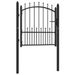 Portail de clôture avec pointes Acier 100x100 cm Noir 2 - Photo n°2