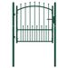 Portail de clôture avec pointes Acier 100x100 cm Vert 2 - Photo n°1