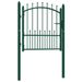 Portail de clôture avec pointes Acier 100x100 cm Vert 2 - Photo n°2