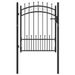 Portail de clôture avec pointes Acier 100x125 cm Noir - Photo n°1