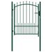 Portail de clôture avec pointes Acier 100x125 cm Vert 3 - Photo n°1