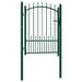Portail de clôture avec pointes Acier 100x125 cm Vert 3 - Photo n°2