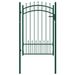 Portail de clôture avec pointes Acier 100x150 cm Vert - Photo n°1