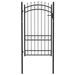 Portail de clôture avec pointes Acier 100x175 cm Noir 3 - Photo n°1