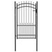 Portail de clôture avec pointes Acier 100x175 cm Noir 2 - Photo n°1