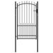 Portail de clôture avec pointes Acier 100x175 cm Noir - Photo n°1