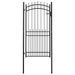 Portail de clôture avec pointes Acier 100x200 cm Noir - Photo n°1