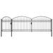 Portail de clôture de jardin avec dessus arqué Acier 2x5 m Noir - Photo n°1