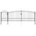 Portail de clôture de jardin avec dessus en lance 5x2,25 m Noir - Photo n°1