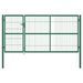Portail de clôture de jardin avec poteaux 350x140 cm Acier Vert - Photo n°1