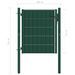 Portail de clôture PVC et acier 100x81 cm Vert - Photo n°4