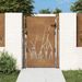 Portail de jardin 105x155 cm acier corten conception d'herbe - Photo n°1