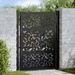 Portail de jardin noir 105x130 cm acier conception de feuilles - Photo n°1