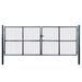 Portail en maille de jardin Acier galvanisé 400 x 150 cm Gris 2 - Photo n°1