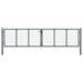 Portail en maille de jardin Acier galvanisé 400 x 175 cm Gris - Photo n°1