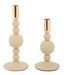 Porte-bougies aster cream, lot de 2, ø10x20-10x25,5 cm - Photo n°1