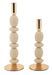 Porte-bougies navette crème ensemble 2 pièces cm ø10x25-10x33,5 - Photo n°1